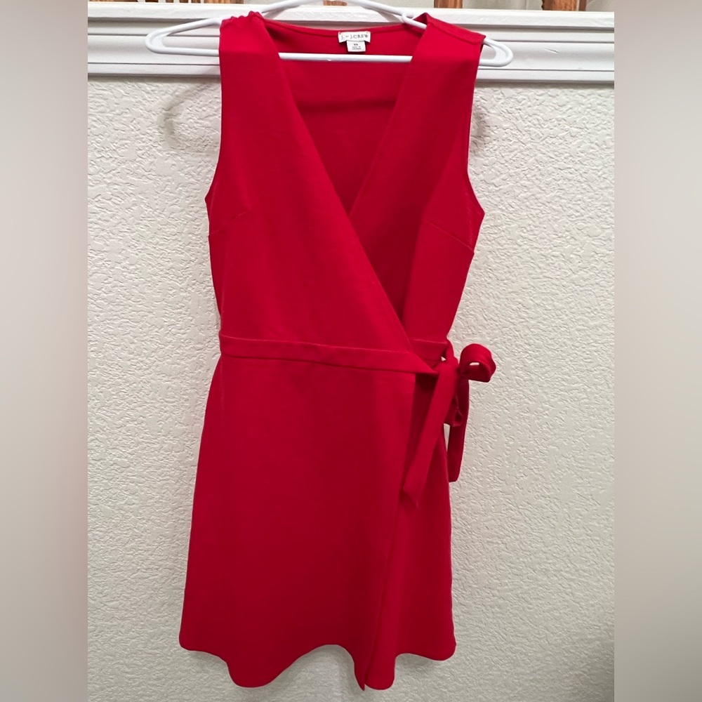 J.crew red wrap dress size XS with side tie